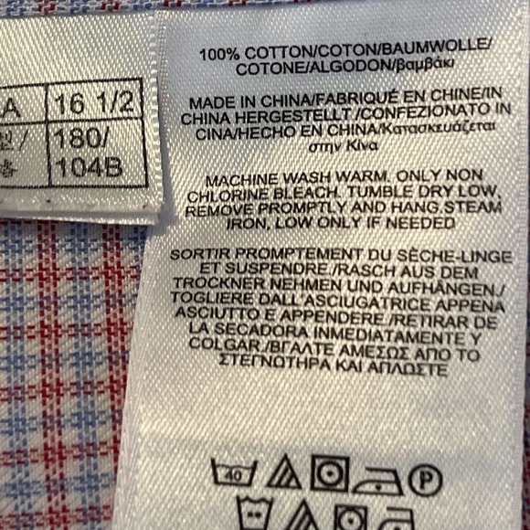 Brooks Brothers Men 16 1/2-2/3 Non-Iron Blue Check Button Down Long Sleeve Shirt - Picture 4 of 5